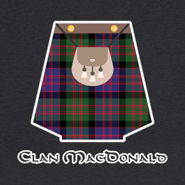 Scottish Clan MacDonald Tartan Kilt Highlands by Grassroots Green